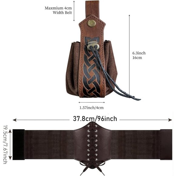 Medieval Renaissance Belt Pouch Cork Potion Bottle Costume Accessory Set - Picture 9 of 9